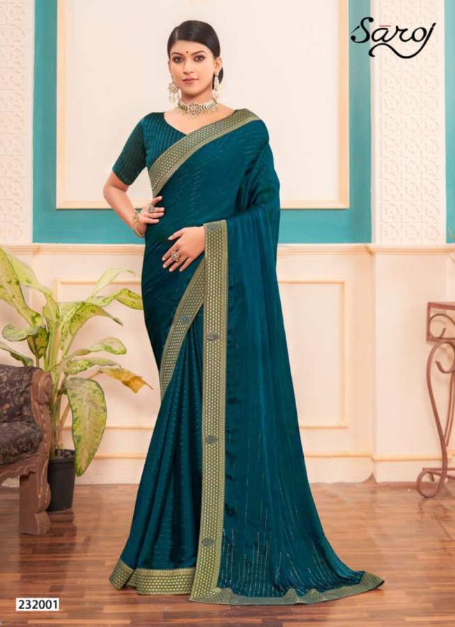 Saroj Prisha Designer Festive Wear Georgette Fancy Border Saree Collection